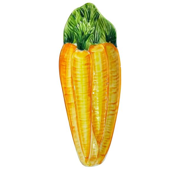 Vintage Carrots Serving Dish Relish Appetizer Dessert Spoon Rest Made In Italy - Picture 1 of 7